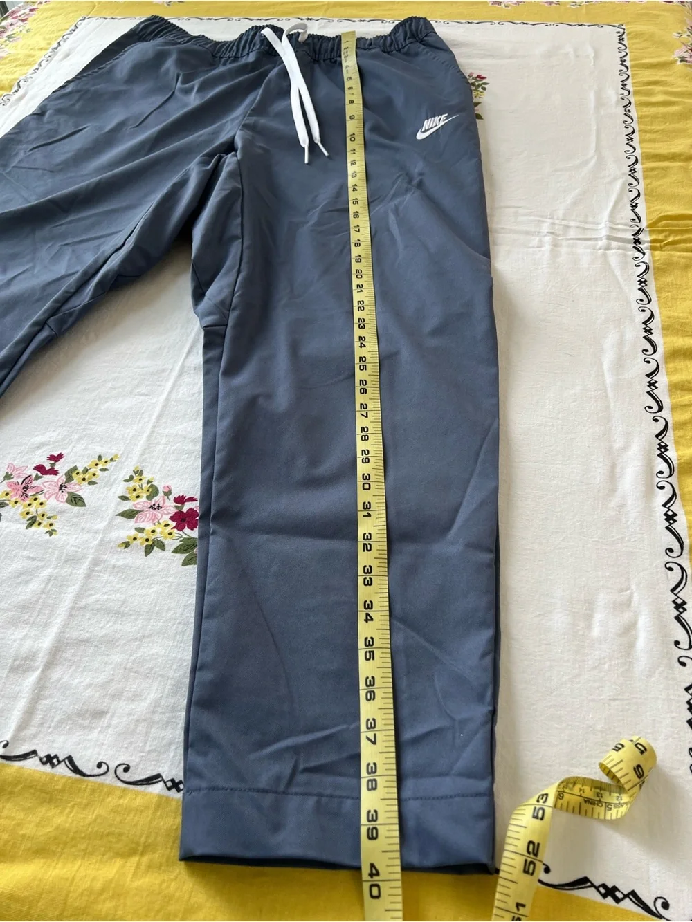 Nike Club Men's Woven Tapered Slate Blue Elastic-Waist Athletic Pants XL - Picture 5 of 9